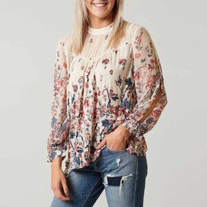 NWT Lucky Brand Floral Mix Top Size S